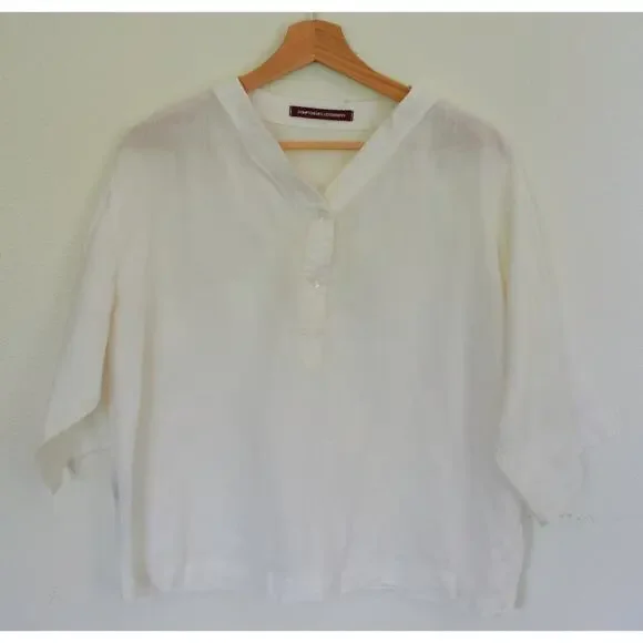 Comptoir Des Cotonniers Linen Crop Tunic Size Small - Picture 3 of 7
